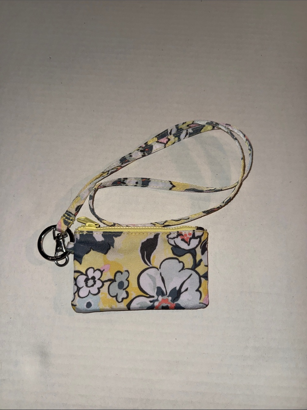 Vera Bradley Yellow Floral Lanyard ID Wallet